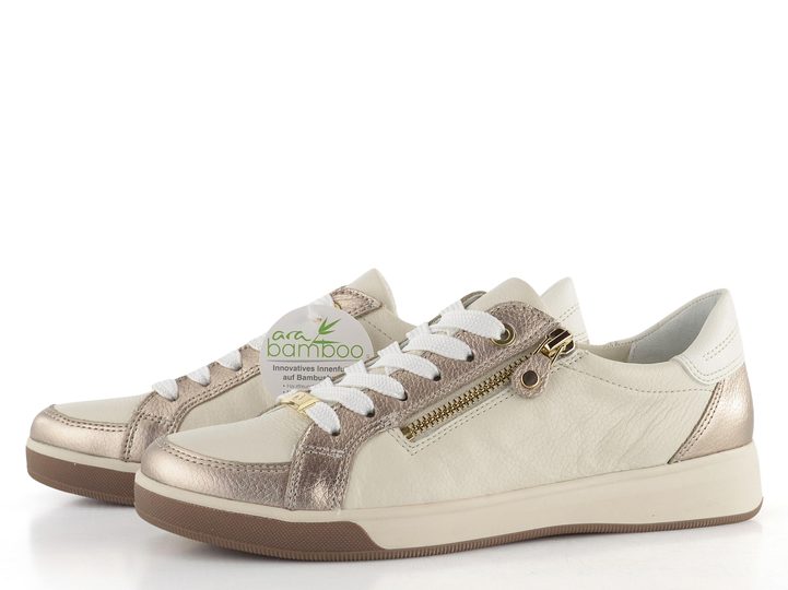 Ara dámské tenisky se zipem Rom Sand/Cream/Weiss 12-34432-63