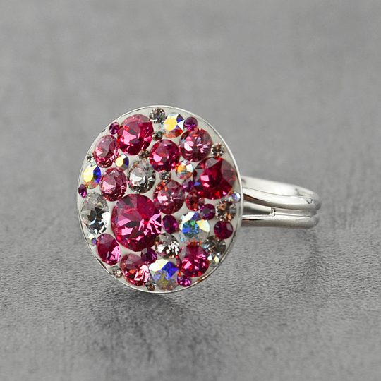Prsteň Swarovski Elements ružový