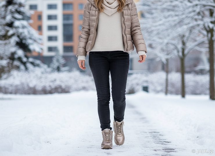 Caprice kotníkové tenisky s membránou taupe metallic 9-26201-43