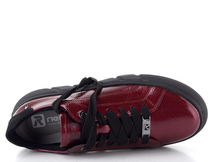 Rieker Sport dámské lakované tenisky cherry/schwarz W2601-35