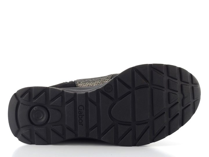 Gabor široký šněrovací kotník se zipem black/dark-grey 8004.01.001