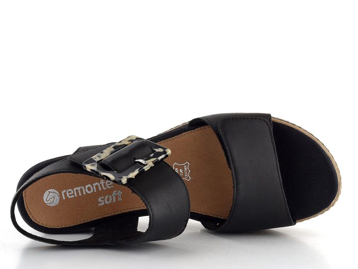 Remonte sandály na klínku černé D2L53-00