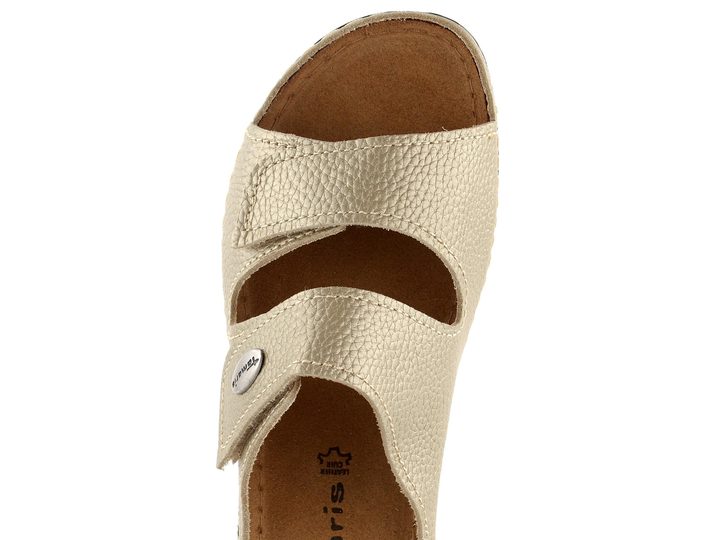 Tamaris fuzbetové pantofle metalické Light Gold 1-27510-41
