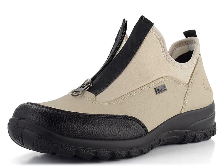 Rieker polobotky s předním zipem a membránou krémové L7153-60