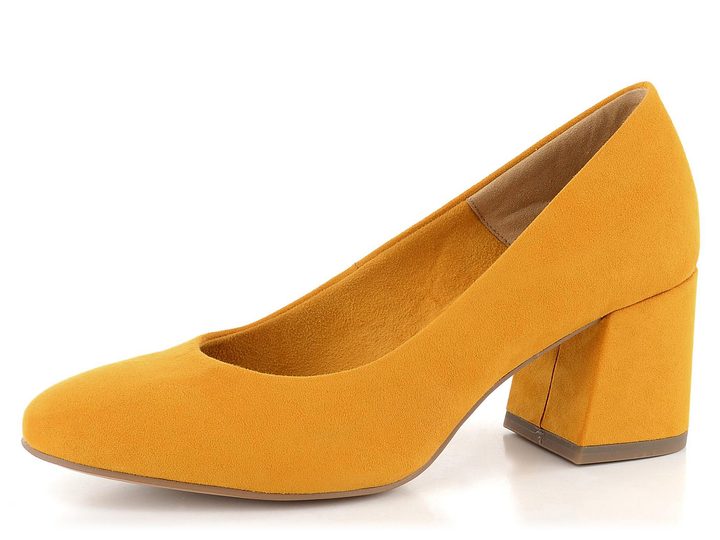 Tamaris lodičky na širokém podpatku Mustard 1-22427-25