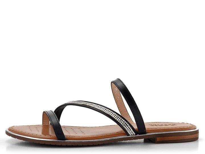 Geox páskové dámské pantofle Sozy Plus Black/Silver D45DQA01JEWC0039