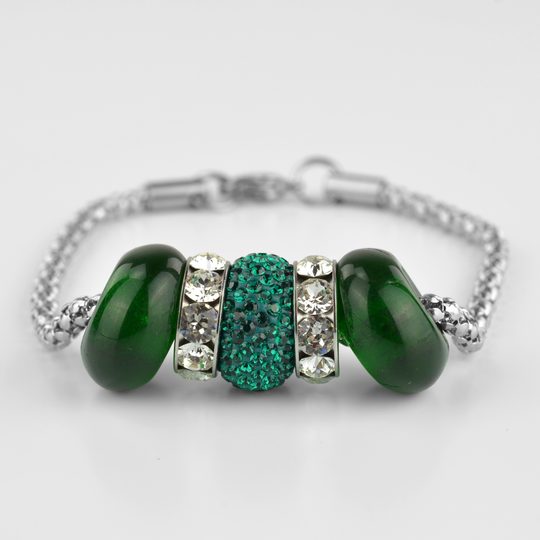 Swarovski Elements náramok BeCharmed Emerald