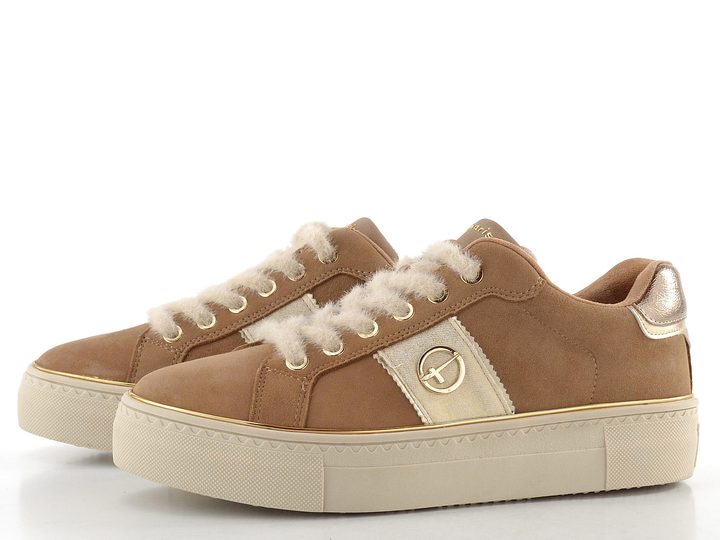 Tamaris tenisky na platformě camel suede 1-23724-42
