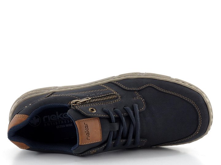 Rieker pánske poltopánky s postranným zipsom tmavo modré 04003-14