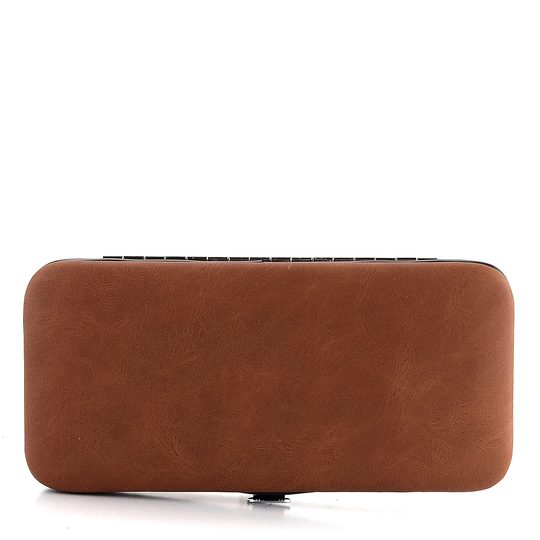 Manikúra s kvalitními nástroji a kovovým rámečkem hnědá 70098