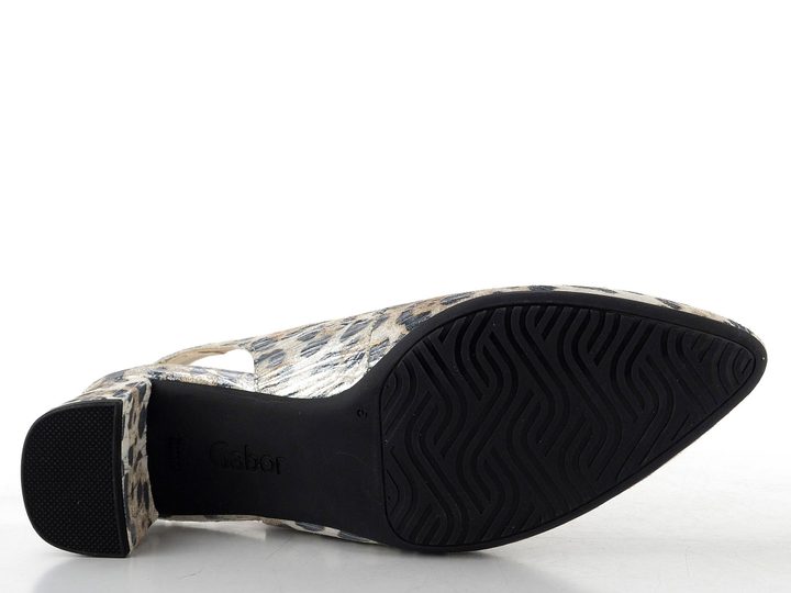 Gabor metalické lodičky so vzorom a voľnou pätou bianco 82.260.91