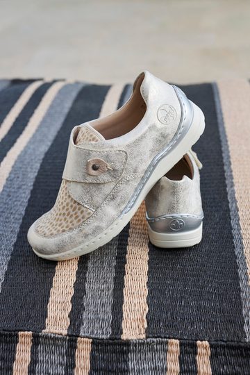 Rieker poltopánky na suchý zips metalické 48951-90