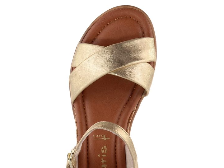 Tamaris sandále na kline Light Gold 1-28106-42