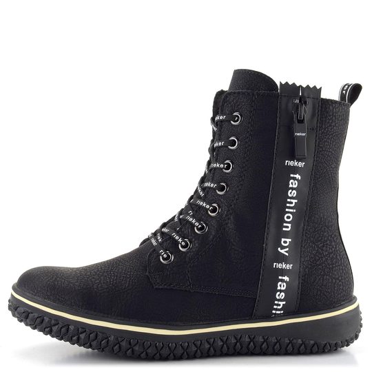 Rieker kotník s ozdobným nápisem černý Z4218-00