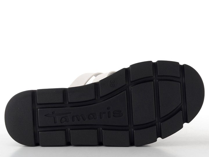 Tamaris bílé pantofle na vysoké platformě s klínkem 1-27512-46