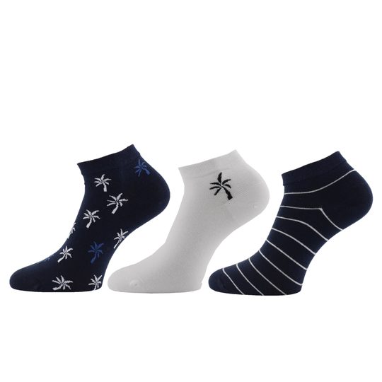 Dámske ponožky krátke 3-pack tm.modré/biele