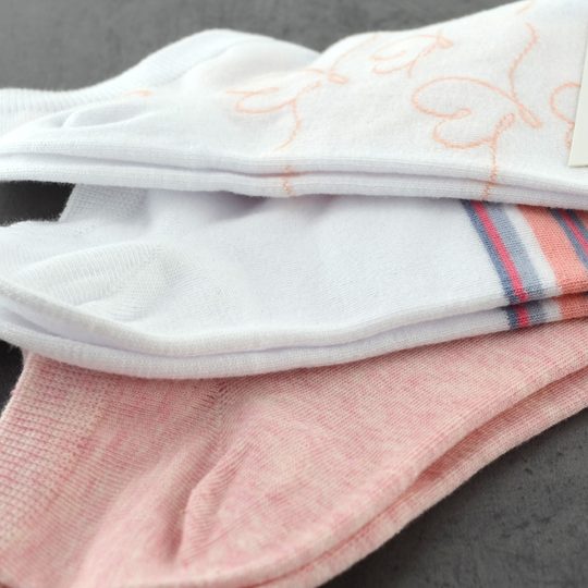 Nízké ponožky 3 páry v balení 36122 bílá/růžová mix