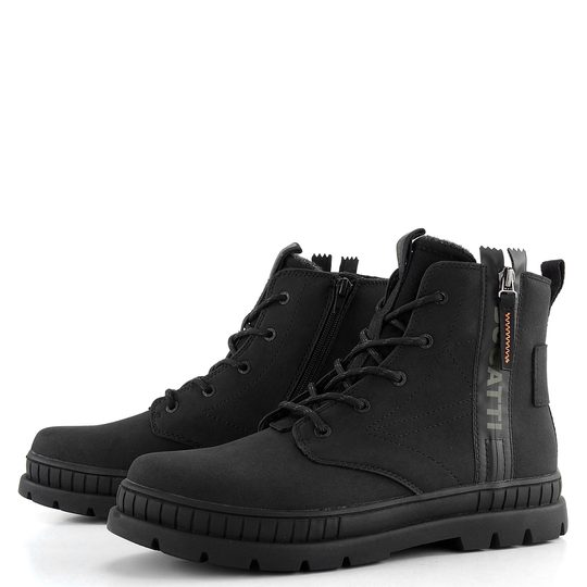 Bugatti šněrovací kotník se zipem černý 321-AGB33-5900