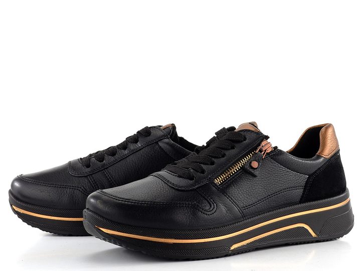 Ara širší tenisky Sapporo Schwarz/Marrone 12-27540-01