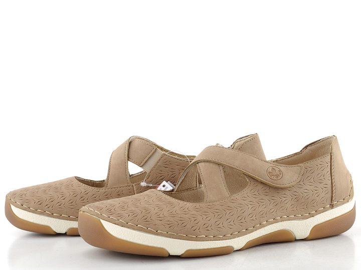 Rieker  polobotky s upínacím páskem camel 55958-20