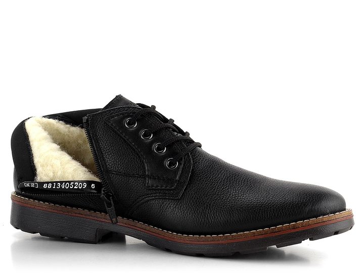 Rieker šněrovací kotník vyteplený černý 15339-00