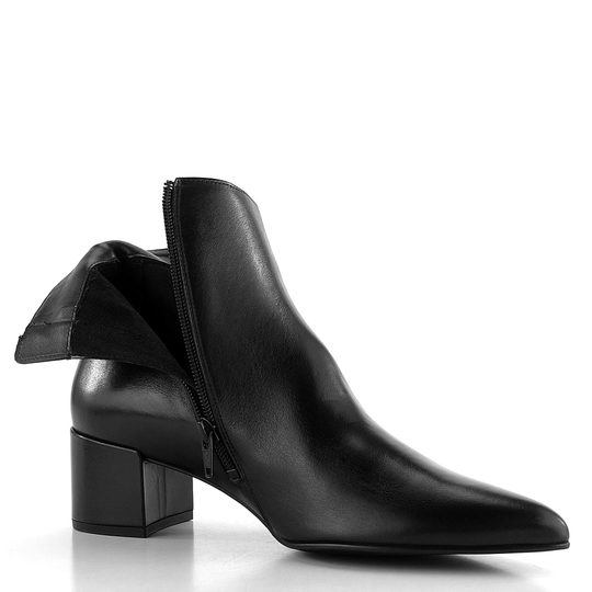 Högl elegantní hladký kotník na podpatku černý 8-104703