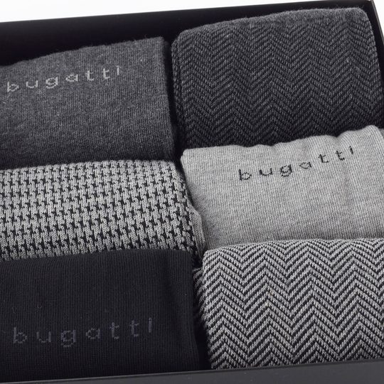 Bugatti pánské ponožky šedé 6pack/box 61109X