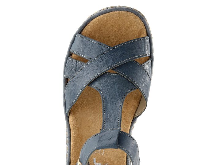 Rieker modré sandálky s nártovým T páskem 65919-12