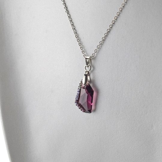 Náhrdelník Swarovski Amethyst zdobený lichoběžník