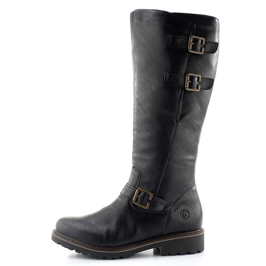 Remonte kozačky černé s přezkami R6590-01