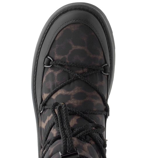 Tamaris zateplený prošívaný kotník na platformě 1-26846-45 black/leopard