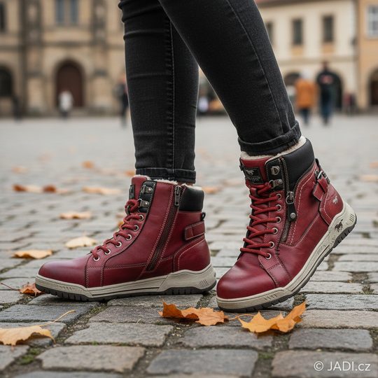 Mustang šněrovací kotník red 15M0092001