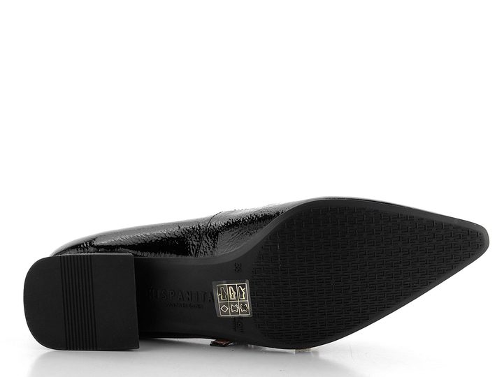 Hispanitas lakované lodičky s nártovými pásky black/milk Dalí BHI243567