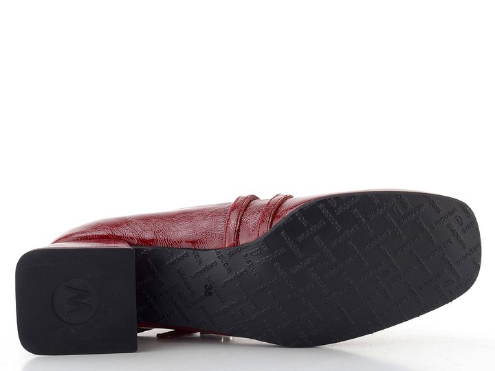 Wonders lodičky se širokým podpatkem a nártovými pásky rubi D-1901