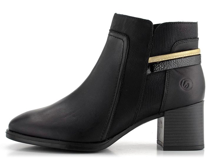 Remonte kotník na podpatku černý D0V74-01