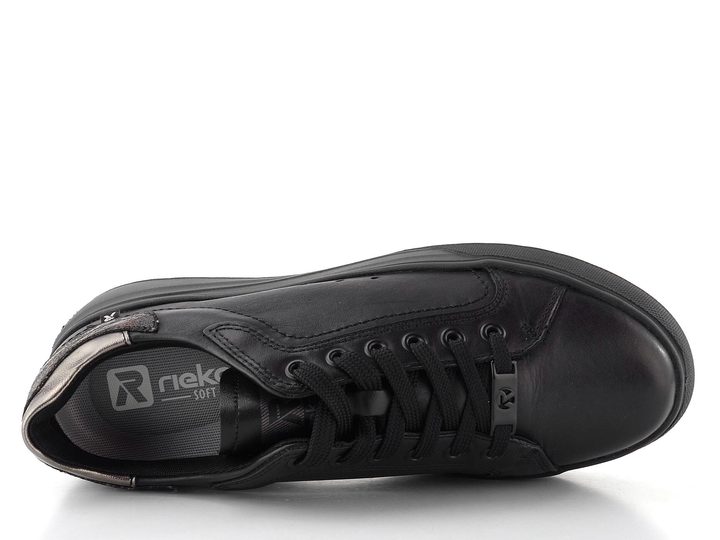 Rieker Sport dámske tenisky schwarz/altsilber  W2303-00