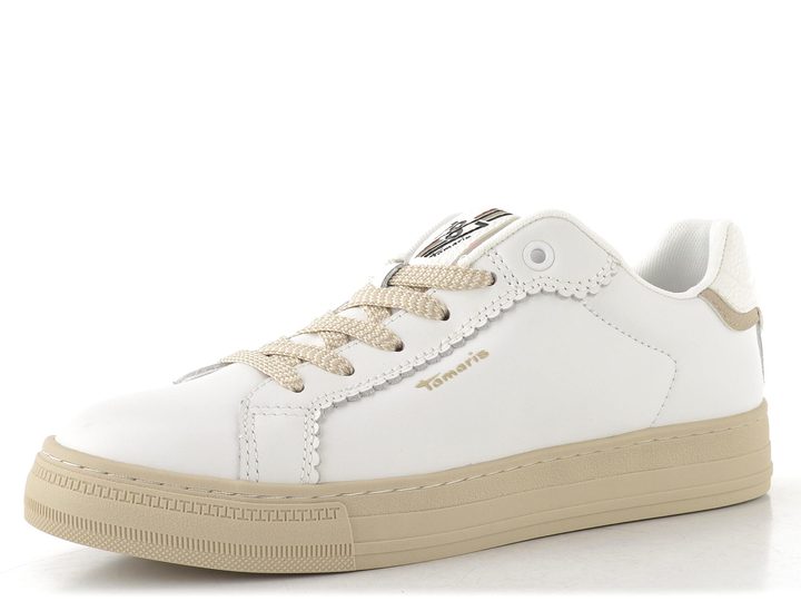 Tamaris tenisky na platformě white leather 1-23730-47