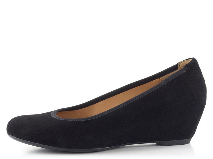 Gabor semišové lodičky na kline čierne 05.360.17