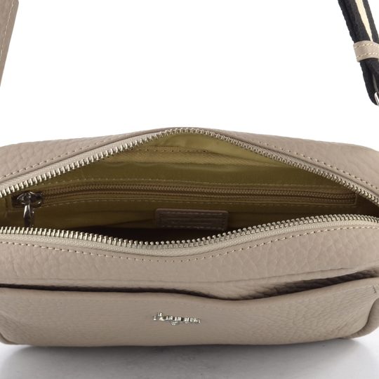 Dámská luxusní kabelka ze strukturované kůže Beige 816