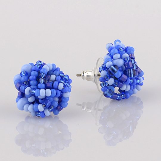 Náušnice rokajl puzeta modré