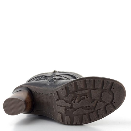 Mustang polokozačky na podpatku black 15M0162001