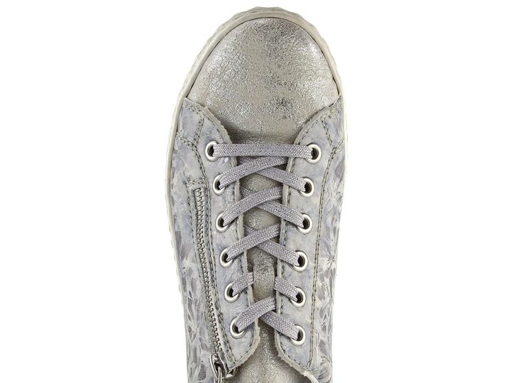 Rieker poltopánky so zipsom metalické šedé N0900-90