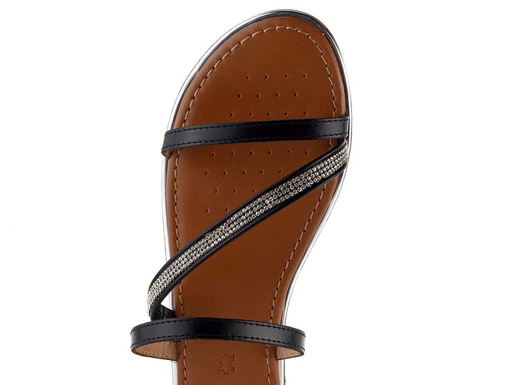 Geox páskové dámské pantofle Sozy Plus Black/Silver D45DQA01JEWC0039