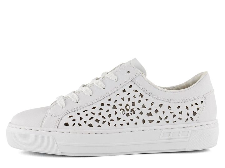 Rieker biele sneakers tenisky s vypaľovaným vzorom L8831-80