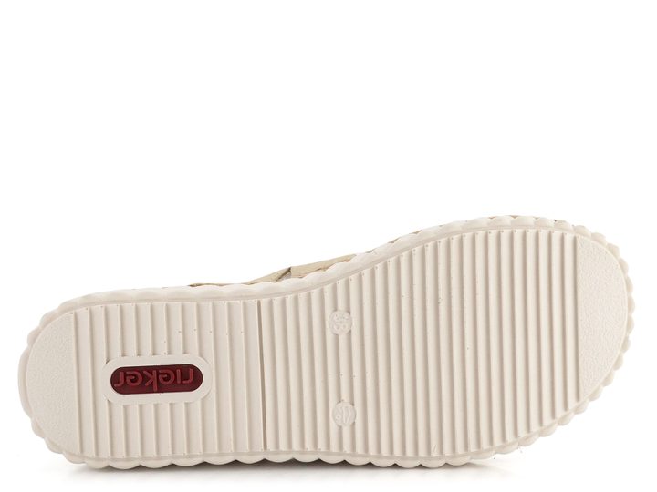 Rieker sandále na kline beige-gold/perle 69260-60