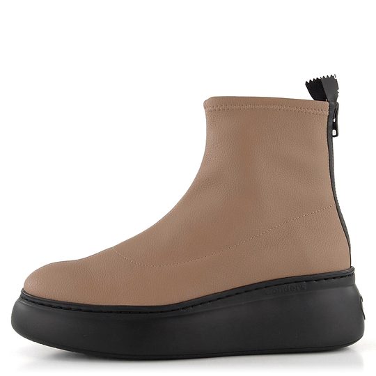 Wonders kotník na platformě se zadním zipem Camelus Taupe A-2622