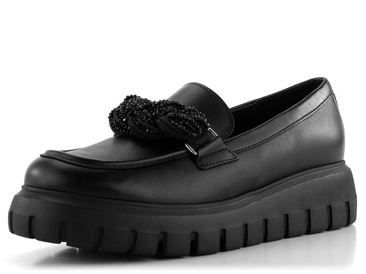 Gabor čierne mokasíny na platforme 55.301.27