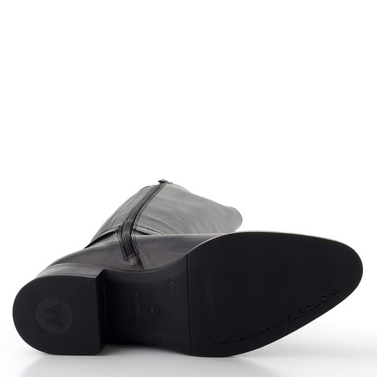 Wonders hladké kozačky negro D-1802