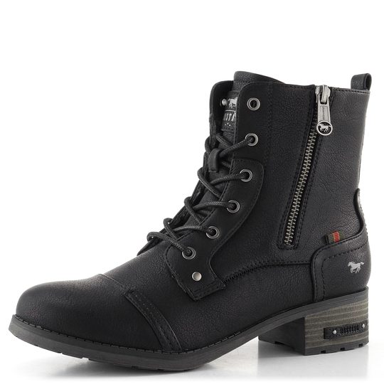 Mustang šněrovací kotník se zipem black 15M0062011