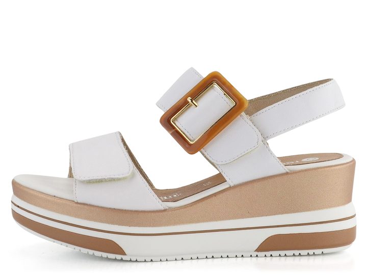 Remonte sandály na platformě s klínkem bílé D1P50-80